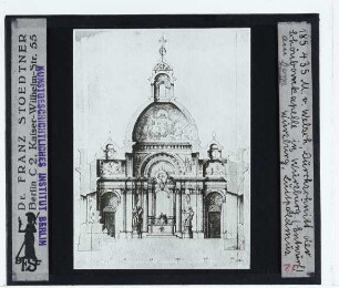 Würzburg, Dom, Schönbornkapelle,Welsch, Entwurf für die Schönbornkapelle, Schnitt (Zeichnung) (Würzburg MFM SE 26) : Schnitt
