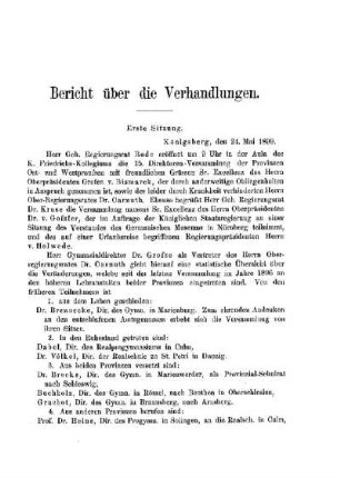Eröffnungssitzung : [Bericht über die Verhandlungen]