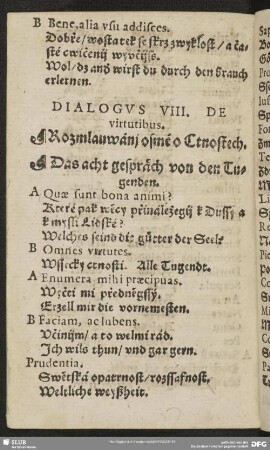 Dialogus VIII. De virtutibus