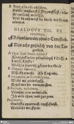 Dialogus VIII. De virtutibus