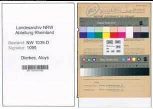 Entnazifizierung Aloys Dierkes , geb. 01.07.1915 (Angestellter)