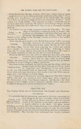 Chapter XIII. The Tashon tribe and its tributaries the Yahows and Whenohs