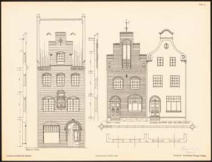Fassadenentwürfe für Lübeck Das Ergebnis d. Wettbewerbes, ausgeschrieben d. d. Verein von Kunstfreunden zu Lübeck, bearb. v. Richard Landé, Leipzig 1901: Ansichten, Fassadenschnitte vertikal, horizontal