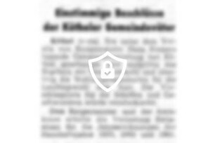 Einstimmige Beschlüsse der Kötheler Gemeindeväter