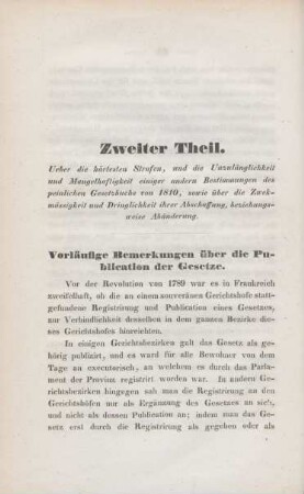 Zweiter Theil. Ueber die härtesten Strafen ...