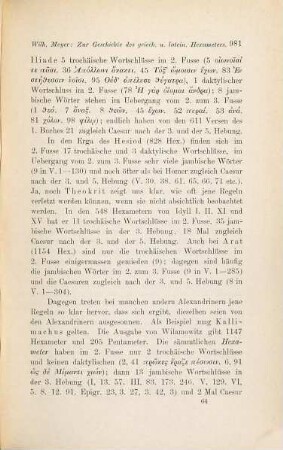 Zur Geschichte des griechischen und des lateinischen Hexameters