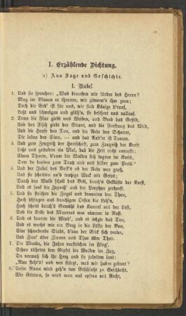 I. Erzählende Dichtung
