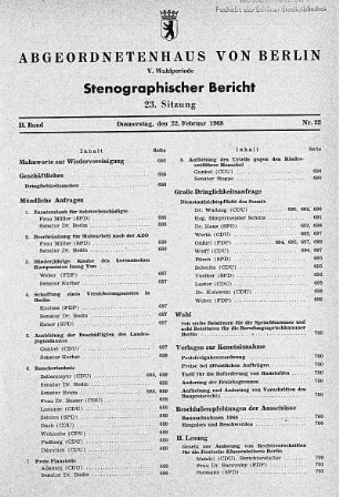 Nr. 23, 22. Februar 1968
