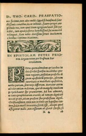 In Epistolam Petri Priorem Argumentum per Erasmum Roterodamum.