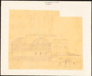 S. Elias, Thessaloniki: Durchzeichnung: Schnitt, Maßstabsleiste, nach Charles Texier und Richard P. Pullan, LV