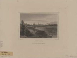 Ansicht von Dresden, Stahlstich, 1862 : Dresden : vom Elbschlösschen aus / L. Rohbock delt. J. M. Kolb sculpt. - Darmstadt : Lange , [1862]. - 1 Kunstbl. : Stahlst. ; 16 x 11 cm