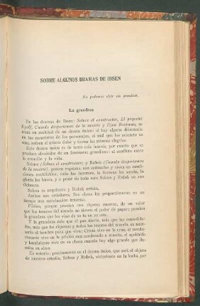 Sobre algunos dramas de Ibsen