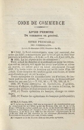 Code de commerce et lois usuelles en matière commerciale actuellement en vigueur en Belgique : Les codes Belges. -Édition Larcier. Annotés par Maurice van Meenen