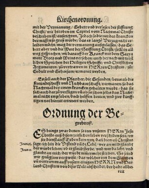 Ordnung der Begrebnuß.