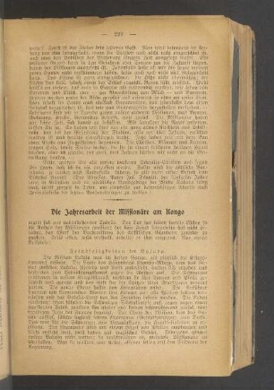 Die Jahresarbeit der Missionäre am Kongo
