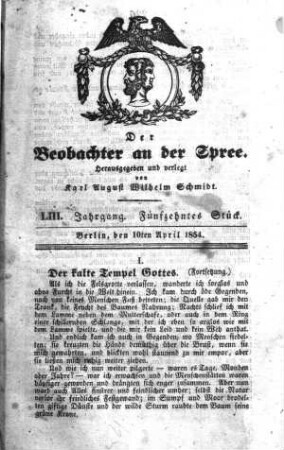15. Stück, 10. April 1854