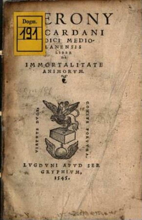 Liber De Immortalitate Animorvm