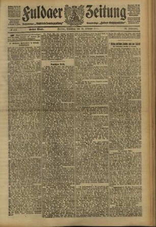 Erste Ausgabe vom Dienstag, den 31. Oktober 1911.