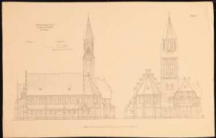Katholische Kirche Heilige Familie, Berlin-Lichterfelde: Seitenansicht und Choransicht