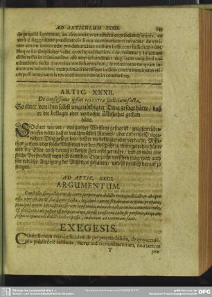 Artic. XXXII. De confessione ipsius rei extra iudicium facta. So einer von ihm selbst ungenöthigter Ding gesagt hätte, daß er die beklagte oder verdachte Missethat gethan hätte