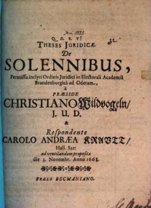 Theses iur. de solennibus