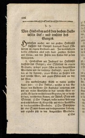 106-117, Hindostan machet mit der großen Halbinsel diesseits des Ganges ...