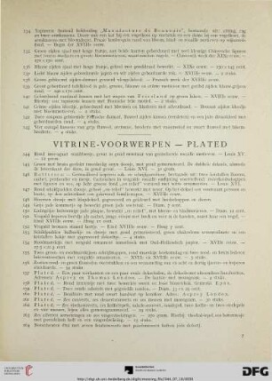 Vitrine-voorwerpen – plated (Nr. 144-164)