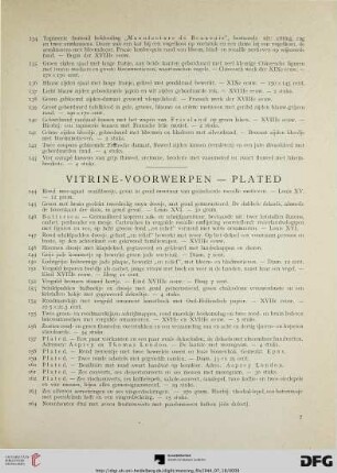 Vitrine-voorwerpen – plated (Nr. 144-164)