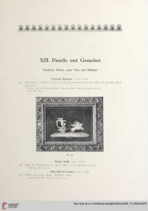 XIII. Pastelle und Gouachen (Nr. 305 - 317)