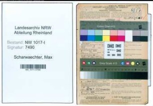 Entnazifizierung Max Scharwaechter , geb. 01.05.1894 (Versandleiter)