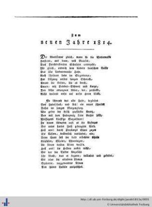 Zum neuen Jahre 1814