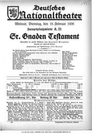 Sr. Gnaden Testament