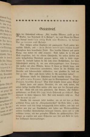 9-12, Geleitsbrief