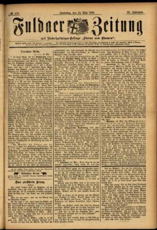 Ausgabe vom Samstag, den 25. Mai 1895.