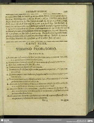 Caput XLIIX. De Termino Probatorio