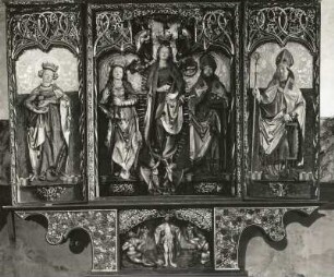 Ehrenfriedersdorf. Nikolaikirche. Altar (1507-1512, H. Witten), geöffnet. Mittelschrein und Predella