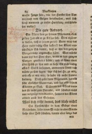 84-93, Die gute Antwort; ...