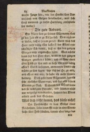 84-93, Die gute Antwort; ...