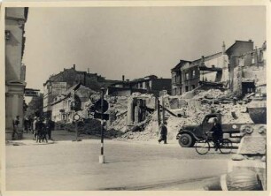 Zerstörungen Zweiter Weltkrieg - Luftangriff 2./3.09.1942. Rondell, Ecke Erbprinzenstraße und Karl-Friedrich-Straße