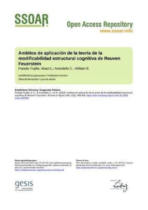 Ambitos de aplicación de la teoría de la modificabilidad estructural cognitiva de Reuven Feuerstein