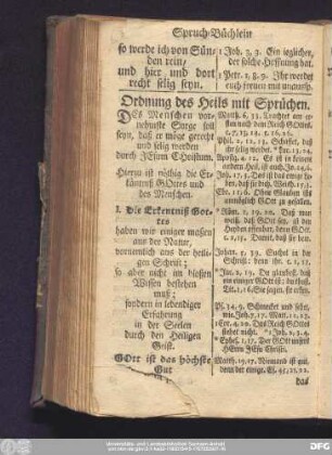 Ordnung des Heils mit Sprüchen.