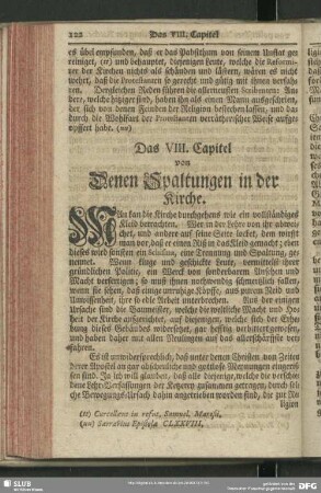 Das VIII. Capitel. von Denen Spaltungen in der Kirche