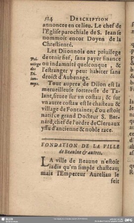 Fondation De La Ville de Beaulne & autres