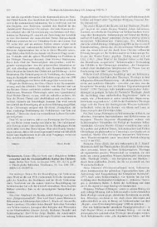 423-426 [Rezension] Schleiermacher und die wissenschaftliche Kultur des Christentums