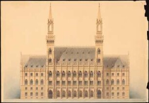 Rathaus, Hamburg: Aufriss Hauptfassade