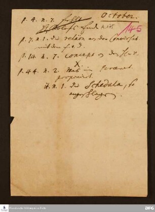 Notizzettel zu Tagebucheinträgen von August Hermann Francke.