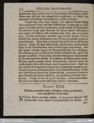 Caput IIX. Diploma perpetuis notis confossum denuo producitur, orco imposterum tradendum