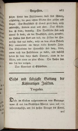Sechs und siebzigste Gattung der Käferartigen Insekten. Trogosita.