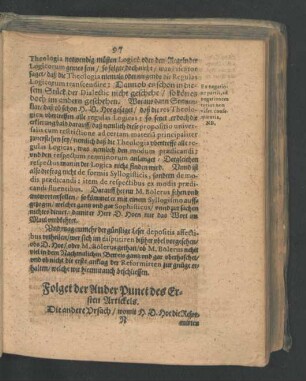 Folget der Ander Punct des Ersten Artickels.