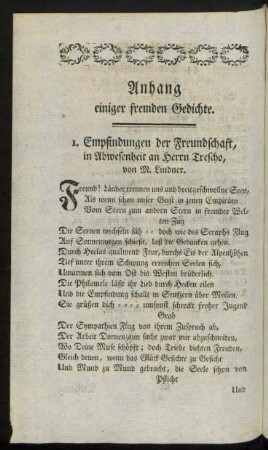 Anhang einiger fremden Gedichte
